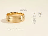 7mm Double-Grooved Men's Gold Wedding Band