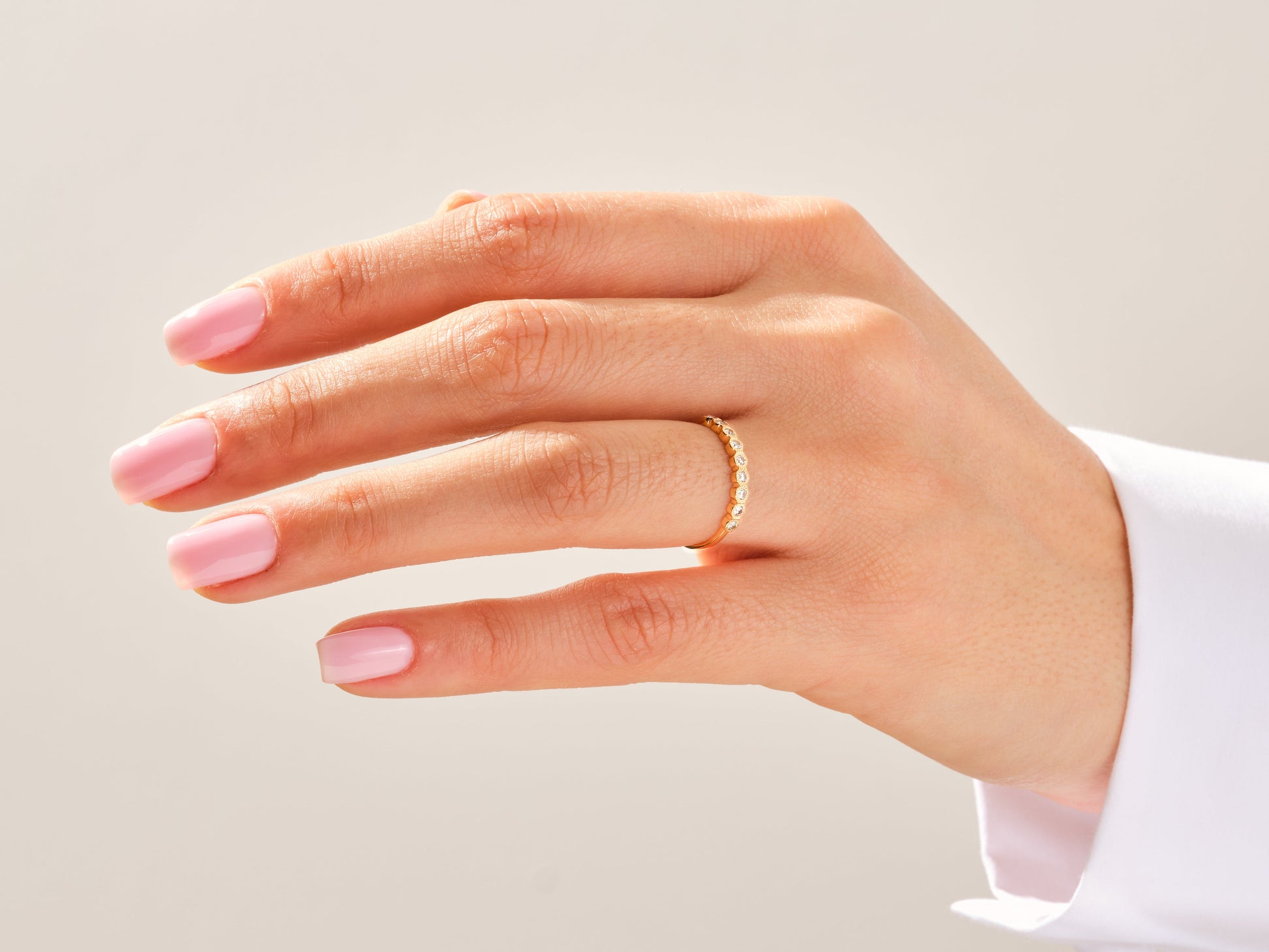Bezel Set Moissanite Wedding Band