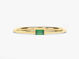 Bezel Set Baguette Birthstone Ring - Gold Vermeil