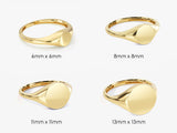 14k Gold Round Signet Ring