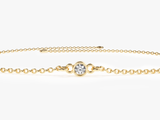 Yellow, White, Rose, 0.02ct, 0.03ct, 0.05ct, 0.10ct, 14k Gold Bezel Set Diamond Bracelet