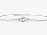 Yellow, White, Rose, 0.02ct, 0.03ct, 0.05ct, 0.10ct, 14k White Gold Bezel Set Diamond Bracelet