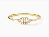 14k Gold, 18k Gold, Yellow, White, Rose, Diamond Evil Eye Ring in 14k Yellow Gold for Women, Fine Jewelry