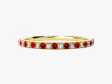 Alternating Colors Birthstone Full Eternity Band in 14k Solid Gold