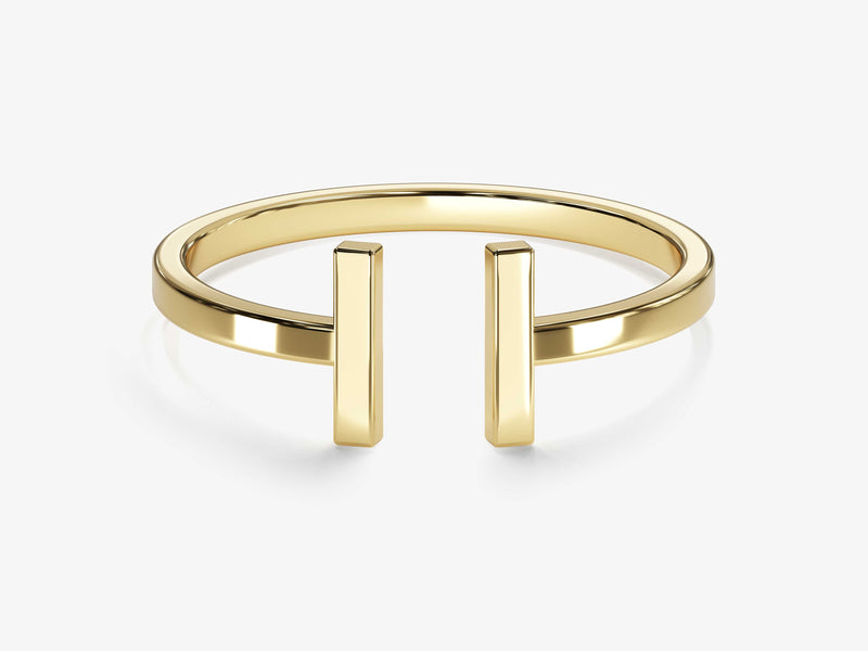 Yellow, White, Rose, 14k gold, 18k gold, Yellow Gold Stylish Open T Ring 