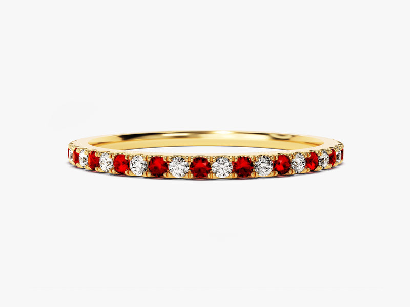 Alternating Colors Birthstone Full Eternity Band - Gold Vermeil