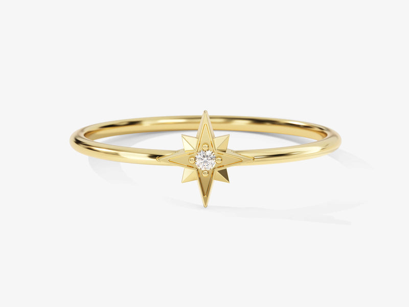 Yellow, White, Rose, 14k gold, 18k gold, Yellow Gold North Star Diamond Ring