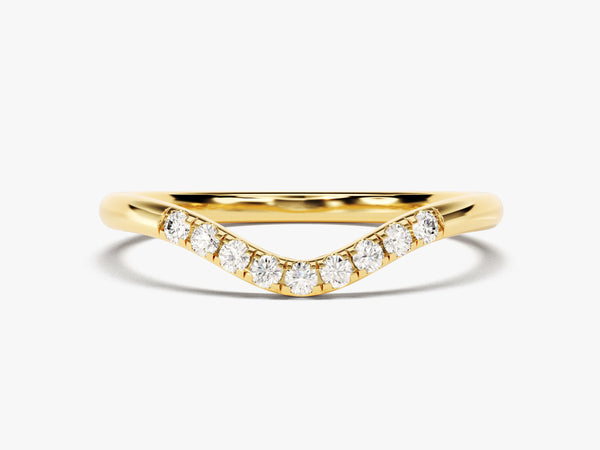 U-Curved Diamond Wedding Band